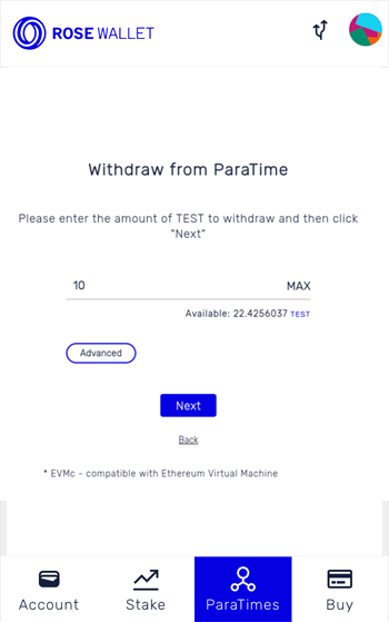 Withdraw tokens: Amount
